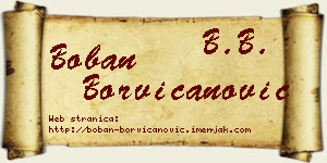 Boban Borvičanović vizit kartica